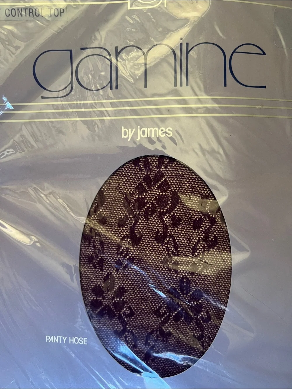 NWT Vintage Gamine by James Purple Floral Pantyhose- Size B